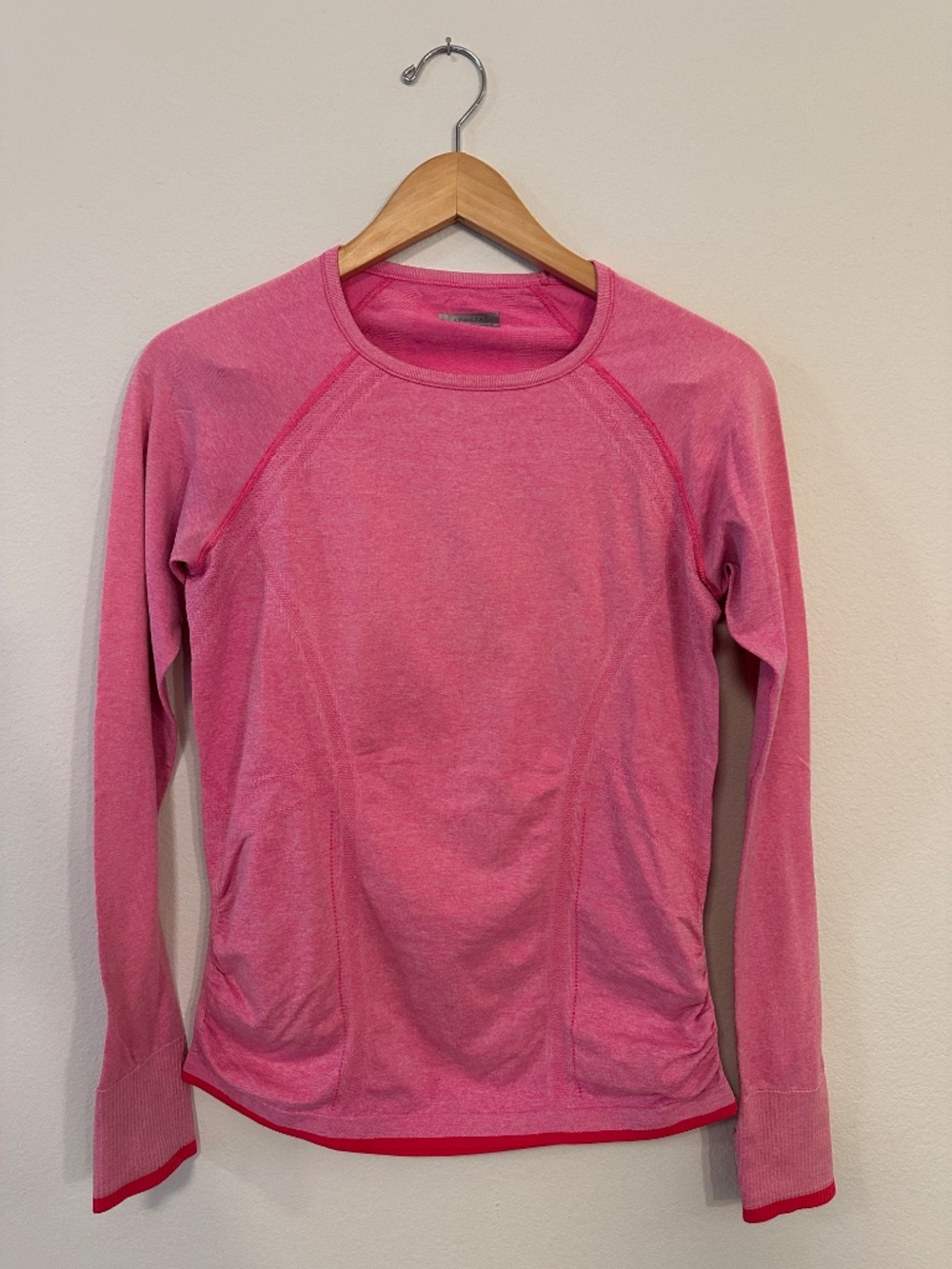 Athleta Fastest Track Seamless Long Sleeve Workout Top Pink Heather Medium